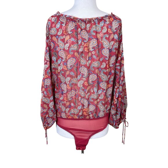 Free People Intimately Free Long Sleeve Sundown Paisley Bodysuit Med NWT - Picture 6 of 11